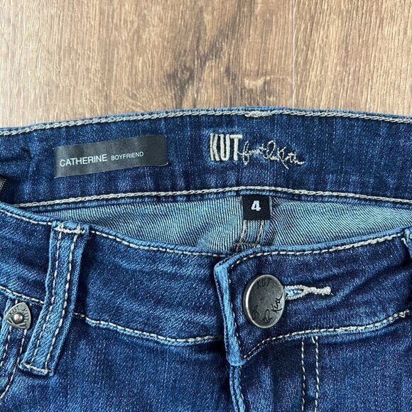 Kut from the Kloth Catherine Mid Rise Boyfriend Distressed Jeans Sz 4 - Picture 4 of 11